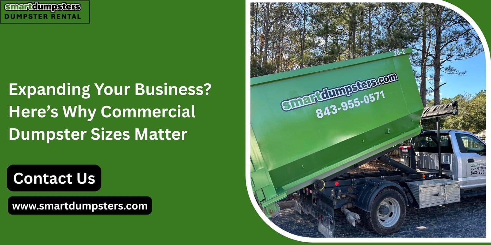 commercial dumpster sizes by Smart Dumpsters in Charleston, Berkeley & Dorchester, SC